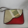 Handtasche Oversized Clutch grün rot Unikat Satin Upcycling 