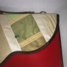 Handtasche Oversized Clutch grün rot Unikat Satin Upcycling 