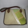 Handtasche Oversized Clutch grün rot Unikat Satin Upcycling 