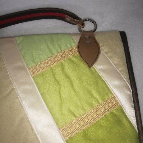 Handtasche Oversized Clutch grün rot Unikat Satin Upcycling 