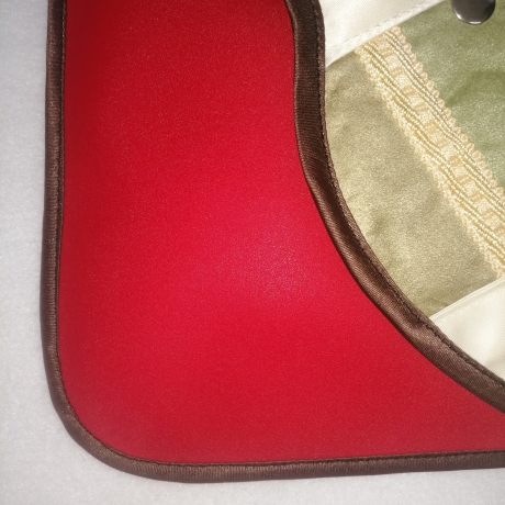 Handtasche Oversized Clutch grün rot Unikat Satin Upcycling 