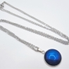 Lange Kette mit großem Puca® Cabochon Dunkelblau (709)