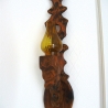 Vintage Holzlöffellicht Wanddekoration aus den 70er Jahren