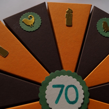 121 Geldgechenk,  Geldgeschenkverpackung zum 70. Geburtstag