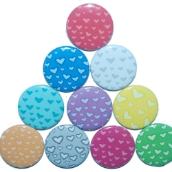 10 x Kühlschrankmagnet Magnetset 50mm rund Herz Liebe