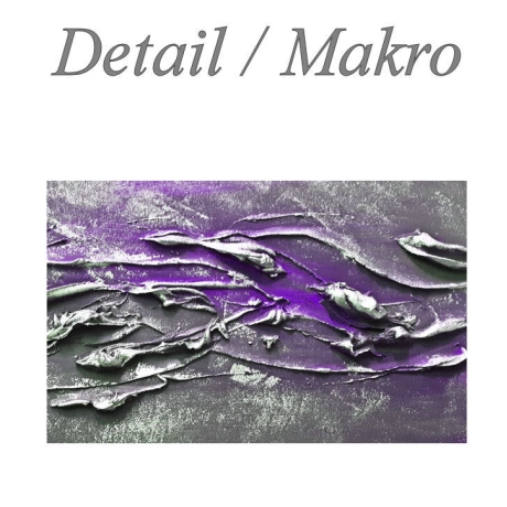 MK1 Art Bild Leinwand Abstrakt Kunst Malerei Acrylbild lila grau