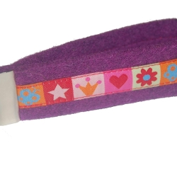 Schlüsselanhänger Schlüsselband Wollfilz kurz Herz Stern lila
