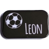 Namensschild Name personalisiert eckig Button Fussball Sport
