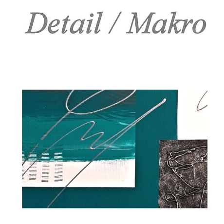 MK1 Art Bild Leinwand Abstrakt Kunst Malerei Acrylbild Türkis