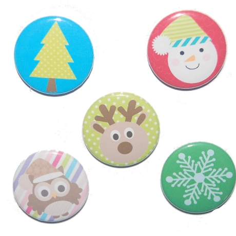 Magnetset Weihnachten Kühlschrankmagnet Größe 50mm rund 5 Stück