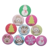 10 x Buttons Anstecker 50mm Set Weihnachten Elch Eule Schneemann