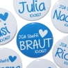 Buttons JGA Set groß 50mm 10 Stück personalisiert Herz