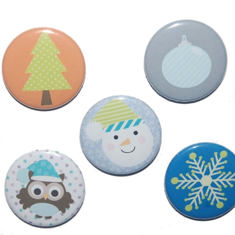 Magnetset Weihnachten Kühlschrankmagnet Größe 50mm rund 5 Stück