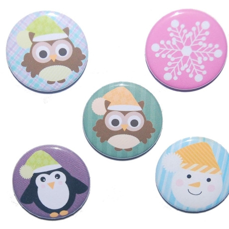 Magnetset Weihnachten Kühlschrankmagnet Größe 50mm rund 5 Stück