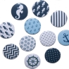 11 x Kühlschrankmagnet Magnetset 50mm rund Anker maritim