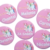 Buttons JGA Set groß 50mm 10 Stück personalisiert Einhorn
