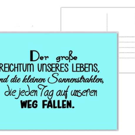 Postkarte mit Spruch Limitierte Auflage Reichtum unseres Lebens 