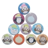 10 x Buttons Anstecker 50mm Set Weihnachten Elch Eule Schneemann