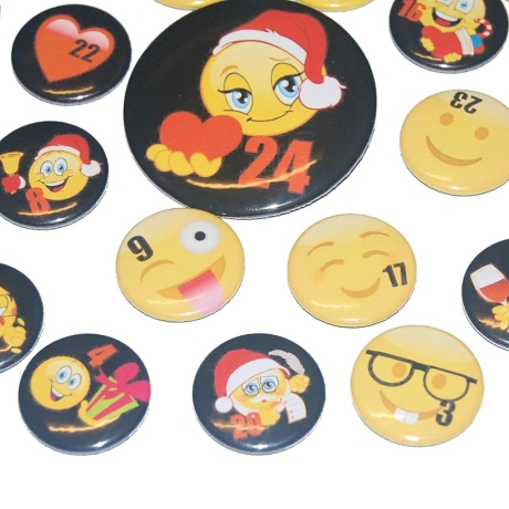 Adventskalenderzahlen Buttons Zahl Adventskalender 24 Set Emoji