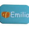 Namensschild Name personalisiert eckig Button Pirat