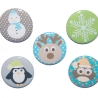 Magnetset Weihnachten Kühlschrankmagnet Größe 50mm rund 5 Stück