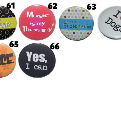 Hobby Statement Buttonset 50 mm mit Anstecknadel 5 Stück Auswahl