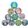 10 x Buttons Anstecker 50mm Set Weihnachten Elch Eule Schneemann