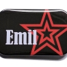 Namensschild Name personalisiert eckig Button Stern