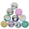 10 x Buttons Anstecker 50mm Set Weihnachten Elch Eule Schneemann