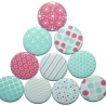 10 x Kühlschrankmagnet Magnetset 50mm rund Muster pastell