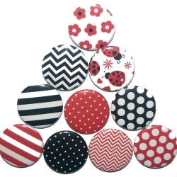 10 x Kühlschrankmagnet Magnetset 50mm rund Marienkäfer