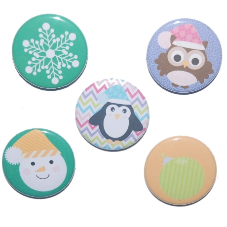 Magnetset Weihnachten Kühlschrankmagnet Größe 50mm rund 5 Stück