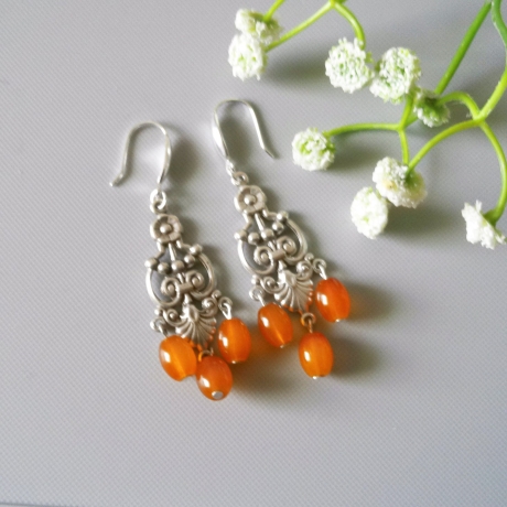 filigrane Ohrringe mit schönem Design Sterling Silber