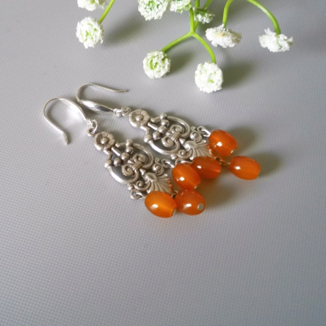 filigrane Ohrringe mit schönem Design Sterling Silber