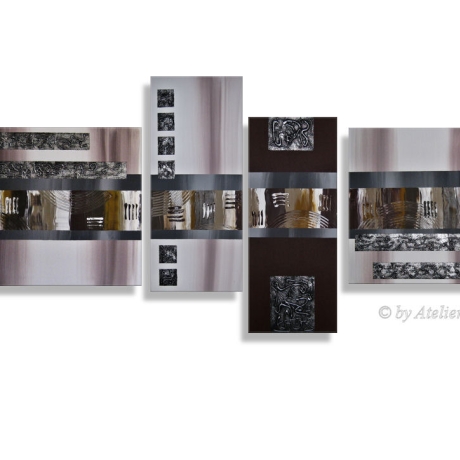 MK1 Art Bild Leinwand Abstrakt Kunst Malerei Acrylbild braun