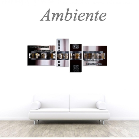 MK1 Art Bild Leinwand Abstrakt Kunst Malerei Acrylbild braun