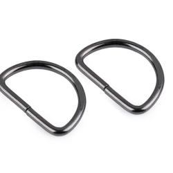 6x D-Ring 25 mm schwarz-silber 2 Stück 3 mm Stärke 
