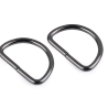 6x D-Ring 25 mm schwarz-silber 2 Stück 3 mm Stärke 