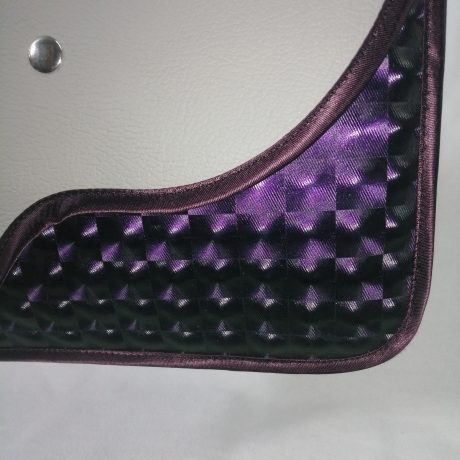 Handtasche Oversized Clutch grau lila metallic Unikat Upcycling 