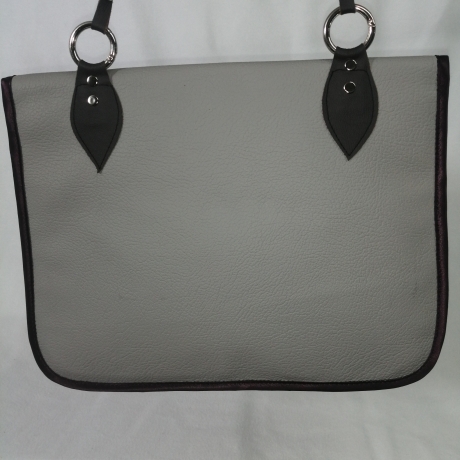 Handtasche Oversized Clutch grau lila metallic Unikat Upcycling 
