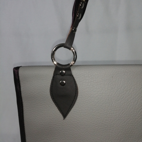 Handtasche Oversized Clutch grau lila metallic Unikat Upcycling 