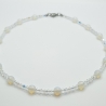 Kette Opal Quarz Perlen Weiß (733)