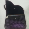 Handtasche Oversized Clutch grau lila metallic Unikat Upcycling 