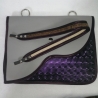 Handtasche Oversized Clutch grau lila metallic Unikat Upcycling 