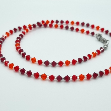 Kette Rot Kristalle  (766)