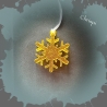 Drei Schneeflocken in Gold