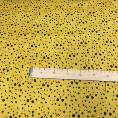 Meterware Musselin Glatt bemustert Dots Senf Gelb