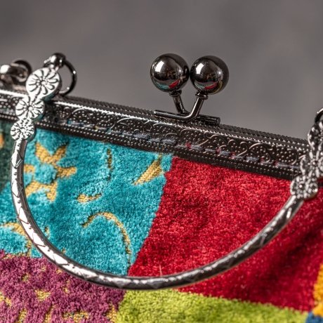 Handgefertigte Jacquard-Tasche – Buntes Patchwork-Design
