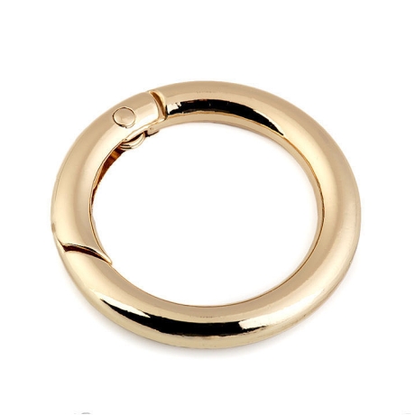 2x Rundkarabiner gold 35mm / 25mm Schlüsselring Taschenring 
