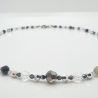 Kette mit faccetierten Kristallen in Schwarz Grau Weiß (747)